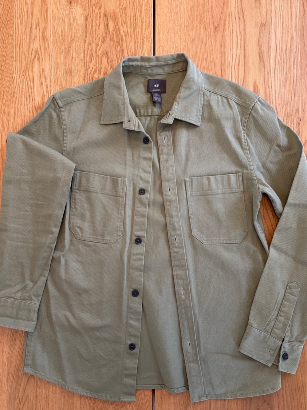 H&M Olive Utility Button-Up Jacket